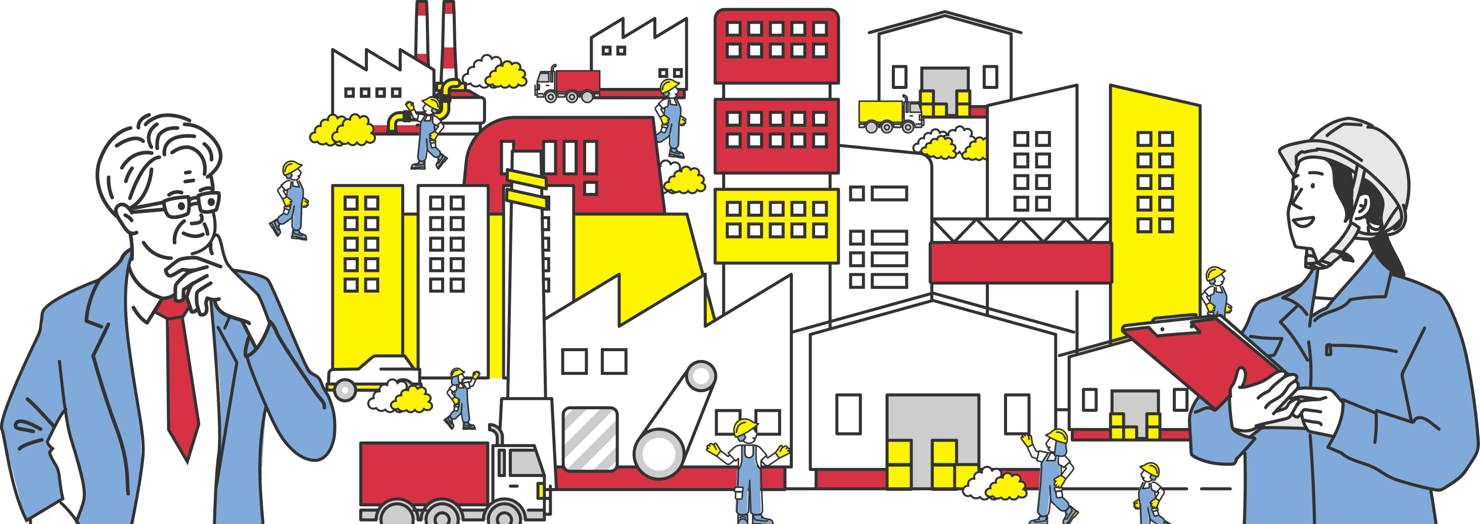 工場・倉庫建設のイラスト