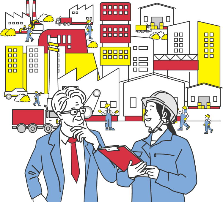 工場・倉庫建設のイラスト